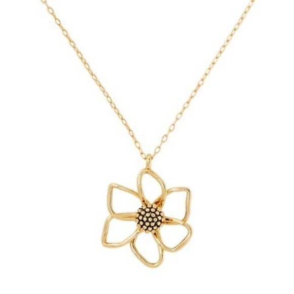 kate spade Jewelry - Kate Spade  Goldtone Flower Pendant Necklace, New NWOT